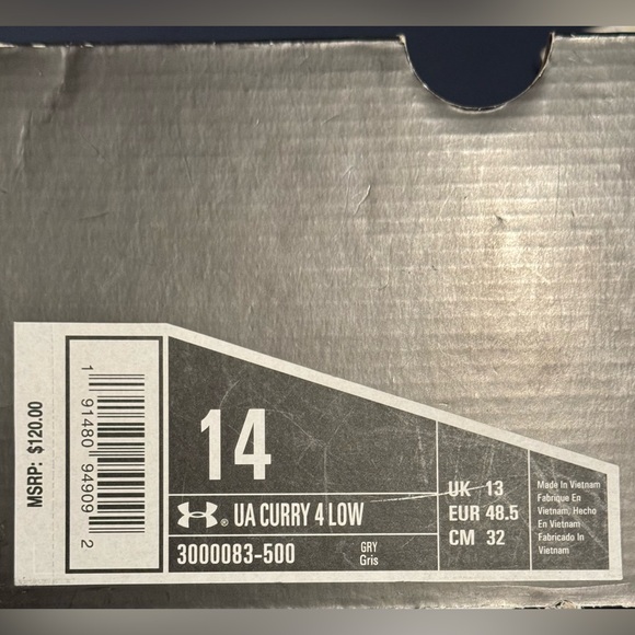 Under Armour Steph Curry 4 Low Merlot Size 14 New With Box (No Lid) - Picture 9 of 10